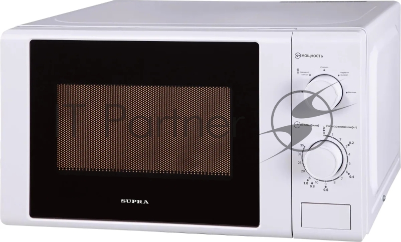 Микроволновая печь SUPRA 20MW66 (Печь микроволновая. Мощность: 700вт. Объем: 20 литров. Механическое управление. Таймер. 5 уровней мощности. Цвет: белый.)