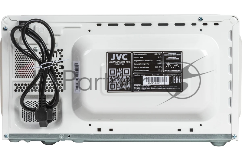 Печь микроволновая, объем 20л, выходная мощность 700 Вт, тип управления механический, 6 уровней мощности, разморозка, таймер на 30 минут, диаметр поворотного стола 245 мм, сигнал окончания приготовления.