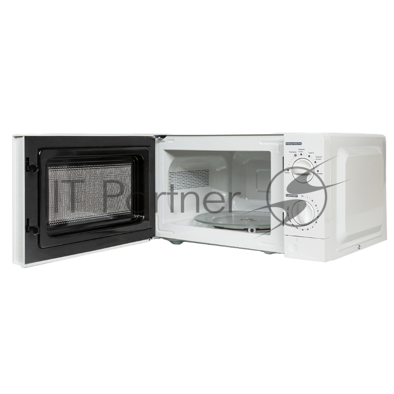 Печь микроволновая, объем 20л, выходная мощность 700 Вт, тип управления механический, 6 уровней мощности, разморозка, таймер на 30 минут, диаметр поворотного стола 245 мм, сигнал окончания приготовления.