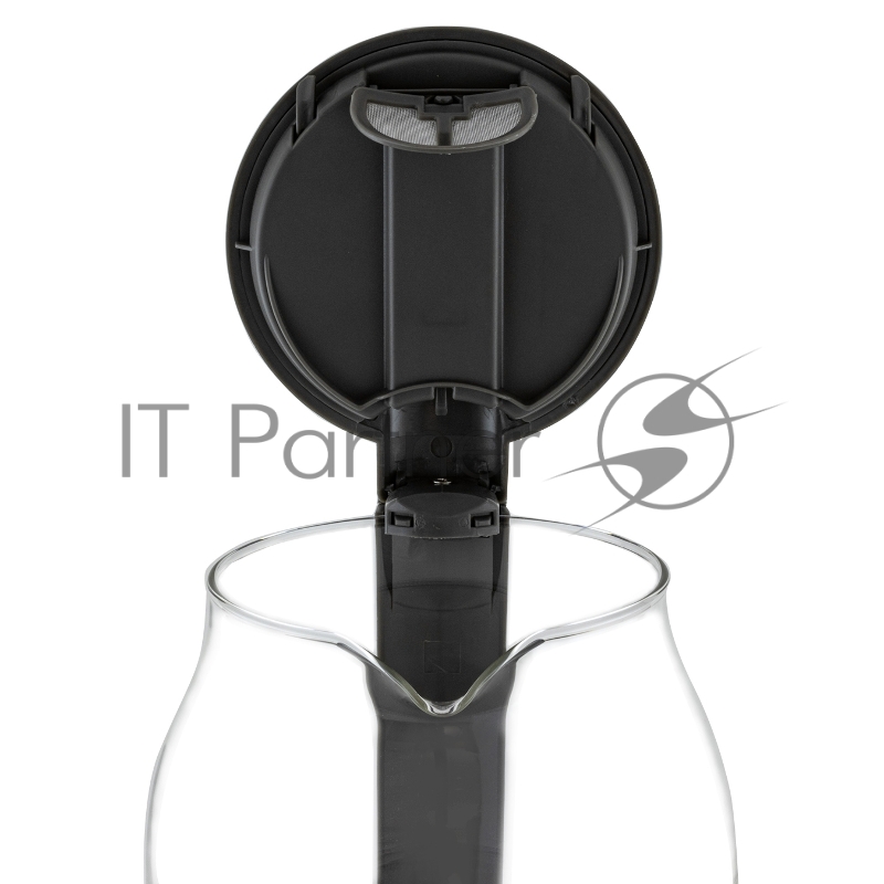 Чайник электрический, объем 1,7л, максимальная мощность 2200 Вт, круговая светодиодная подсветка, волнообразный рисунок стеклянного корпуса, декоративная вставка на крышке, фильтр от накипи, защита от включения без воды, автоматическое отключение пр