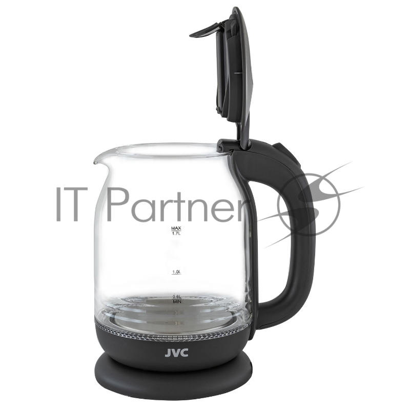 Чайник электрический, объем 1,7л, максимальная мощность 2200 Вт, круговая светодиодная подсветка, волнообразный рисунок стеклянного корпуса, декоративная вставка на крышке, фильтр от накипи, защита от включения без воды, автоматическое отключение пр