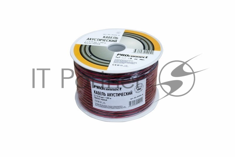 Кабель акустический PROconnect 2х0,75 мм², красно-черный, бухта 100 м