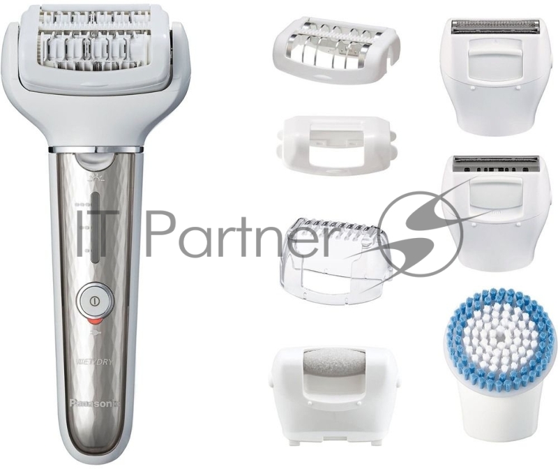 Эпилятор Panasonic ES-EL9A-S520 скор.:3 насад.:7 от аккум. белый/серебристый