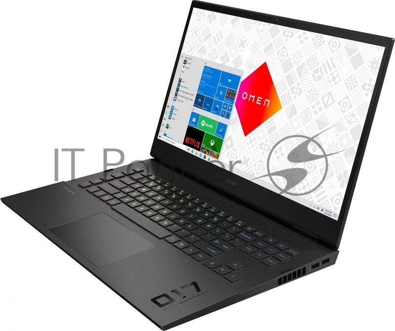 Ноутбук HP Omen 17-ck0045ur Core i7 11800H 16Gb SSD1Tb NVIDIA GeForce RTX3080 16Gb 17.3 IPS QHD (2560x1440) Windows 11 Home black WiFi BT Cam