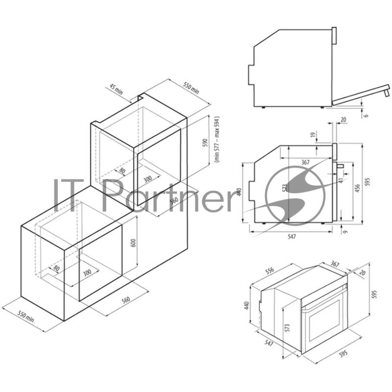 Электрический духовой шкаф KRONA SERA 60 BL/BL