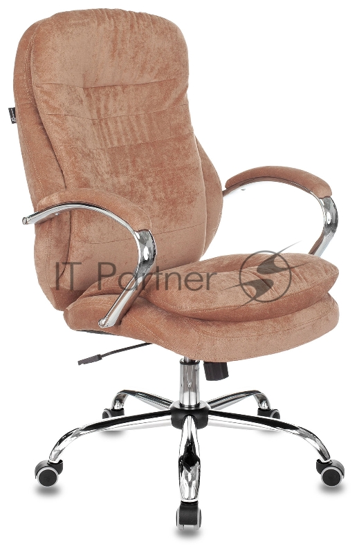Кресло руководителя Бюрократ T-9950SL Fabric светло-коричневый Velvet 90 крестовина металл хром