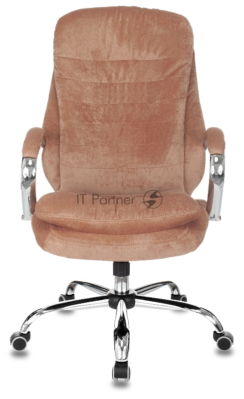 Кресло руководителя Бюрократ T-9950SL Fabric светло-коричневый Velvet 90 крестовина металл хром