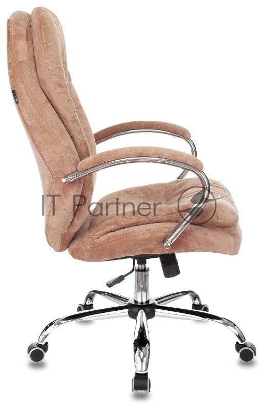 Кресло руководителя Бюрократ T-9950SL Fabric светло-коричневый Velvet 90 крестовина металл хром