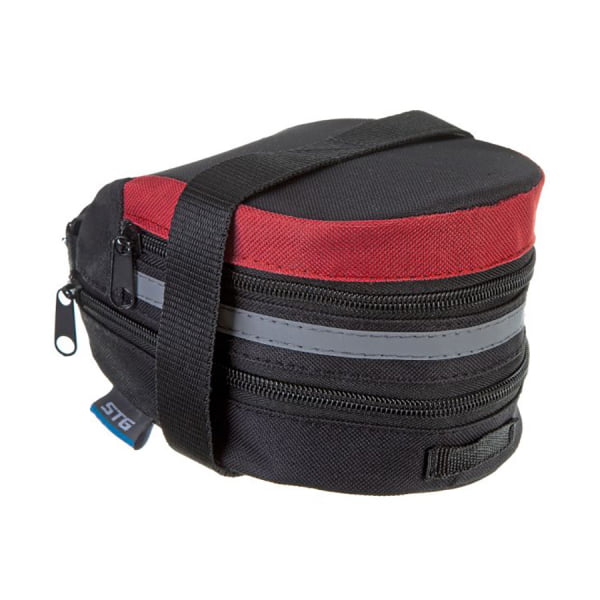 Велосумка STG 13014 под седло,черная/красная. Х83841