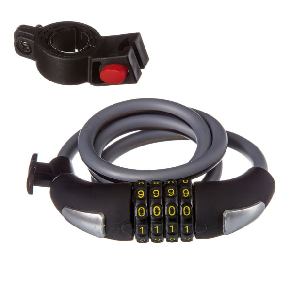 Трос-замок STG TY557-1 спиральный 10х100см кодовый черный Х87804