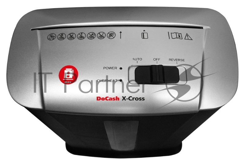 Шредер DoCash X-Cross черный (секр.P-4) перекрестный 8лист. 13лтр. пл.карты