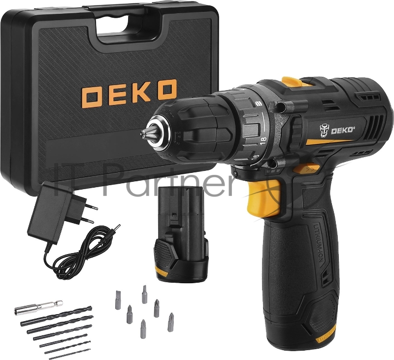 Дрель-шуруповерт Deko GCD12DU3 SET6 аккум. патрон:быстрозажимной (кейс в комплекте) (063-4007)