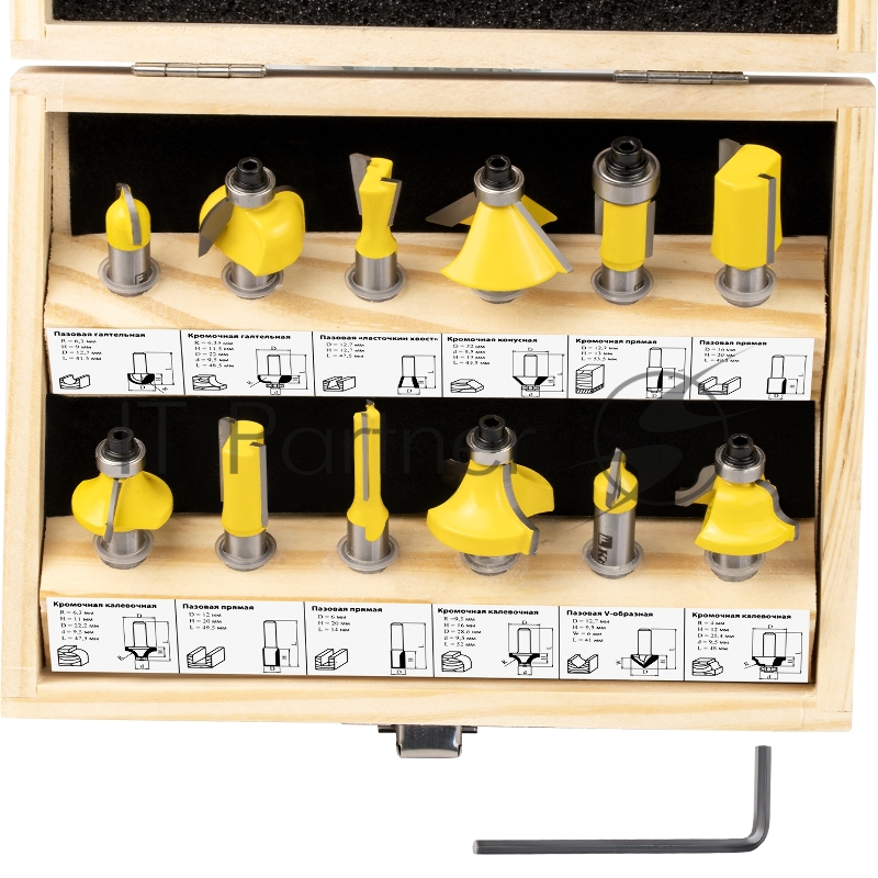 Набор фрез по дереву KOLNER KMC 8/12