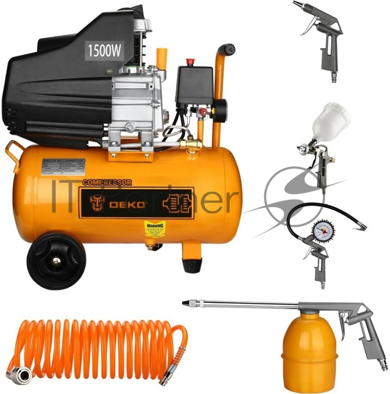 Компрессор поршневой Deko DKAC24 масляный 24л 1500Вт оранжевый/черный