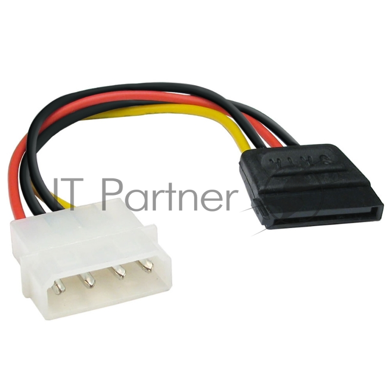 Кабель питания EX138936RUS SATA ExeGate EX-CC-SATA-PS (Molex 4pin/SATA15pin, 0,15м)