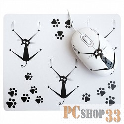 Мышь CBR Crazy Cat USB, Мышь сувенирная+ коврик, 1000 dpi, рисунок