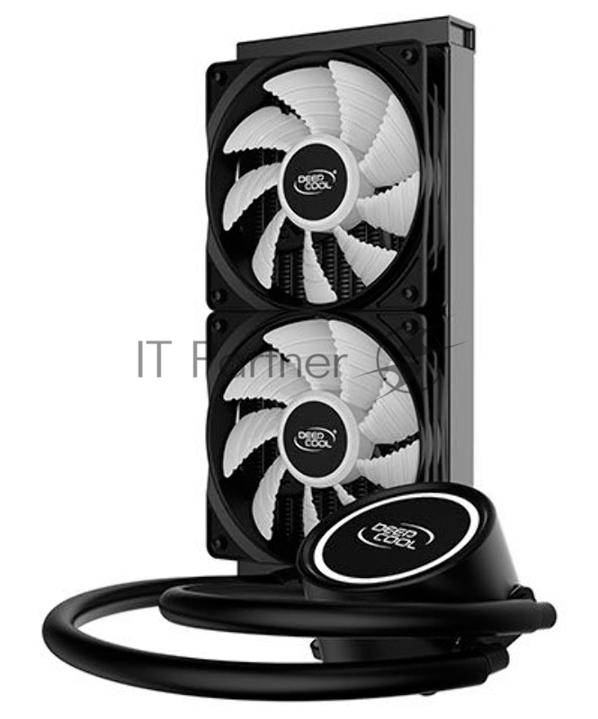 Система водяного охлаждения Deepcool GAMMAXX L240T Soc-AM4/1151/1200/2066/1700 4-pin 18-30dB Al+Cu 200W 1238gr LED Ret