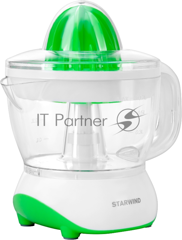 Соковыжималка цитрусовая Starwind SJ 1221 30Вт рез.сок.:0.7мл. зеленый/прозрачный