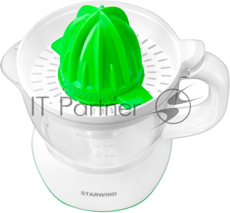Соковыжималка цитрусовая Starwind SJ 1221 30Вт рез.сок.:0.7мл. зеленый/прозрачный