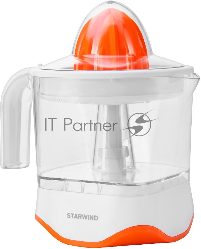 Соковыжималка цитрусовая Starwind SJ 1231 30Вт рез.сок.:1мл. оранжевый/прозрачный