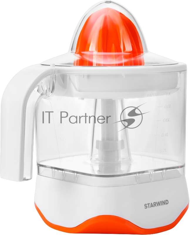 Соковыжималка цитрусовая Starwind SJ 1231 30Вт рез.сок.:1мл. оранжевый/прозрачный