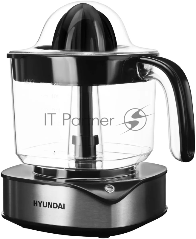 Соковыжималка цитрусовая Hyundai HY-JC4123 30Вт рез.сок.:1200мл. черный/нержавеющая сталь