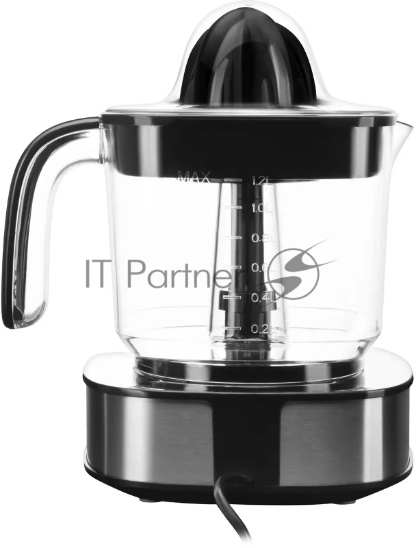 Соковыжималка цитрусовая Hyundai HY-JC4123 30Вт рез.сок.:1200мл. черный/нержавеющая сталь