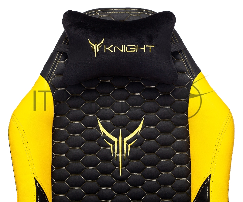 Кресло игровое Knight Neon черный/желтый соты эко.кожа с подголов. крестовина металл