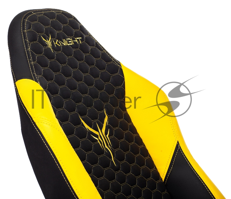 Кресло игровое Knight Neon черный/желтый соты эко.кожа с подголов. крестовина металл