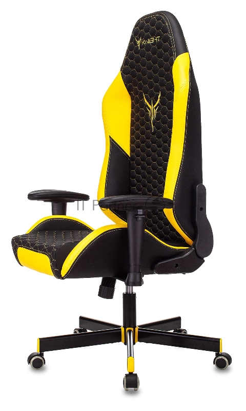 Кресло игровое Knight Neon черный/желтый соты эко.кожа с подголов. крестовина металл