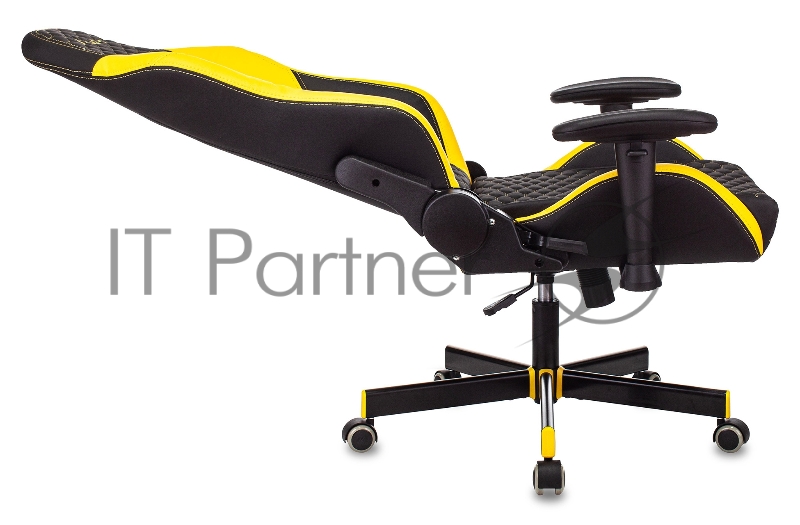 Кресло игровое Knight Neon черный/желтый соты эко.кожа с подголов. крестовина металл