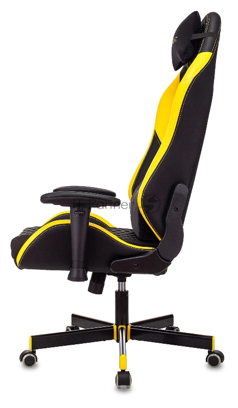 Кресло игровое Knight Neon черный/желтый соты эко.кожа с подголов. крестовина металл