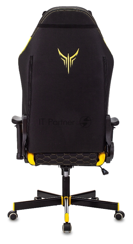 Кресло игровое Knight Neon черный/желтый соты эко.кожа с подголов. крестовина металл