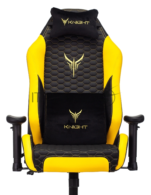 Кресло игровое Knight Neon черный/желтый соты эко.кожа с подголов. крестовина металл