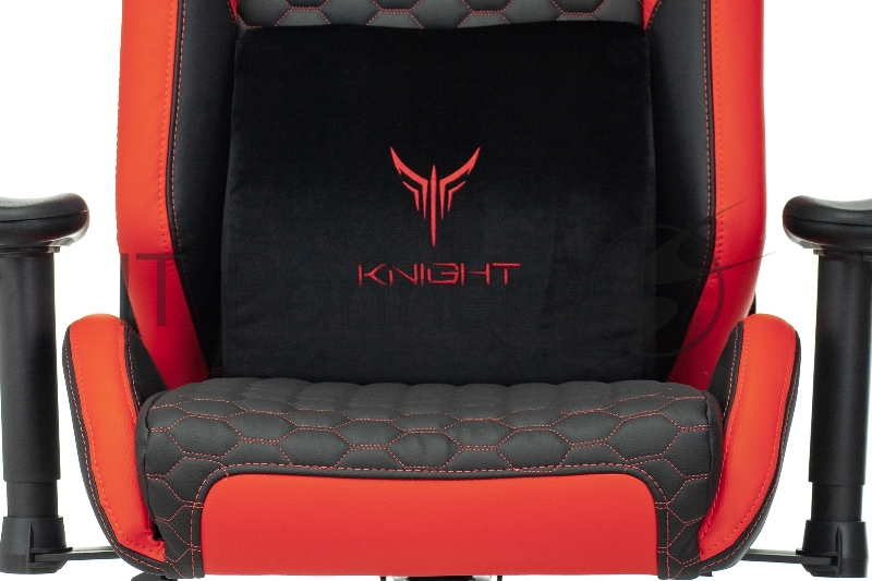 Кресло игровое Knight Neon черный/красный соты эко.кожа с подголов. крестовина металл