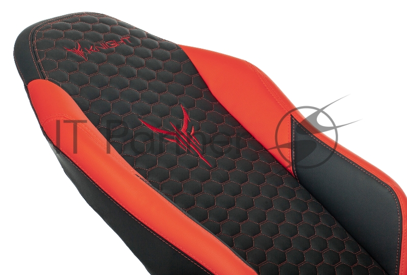 Кресло игровое Knight Neon черный/красный соты эко.кожа с подголов. крестовина металл