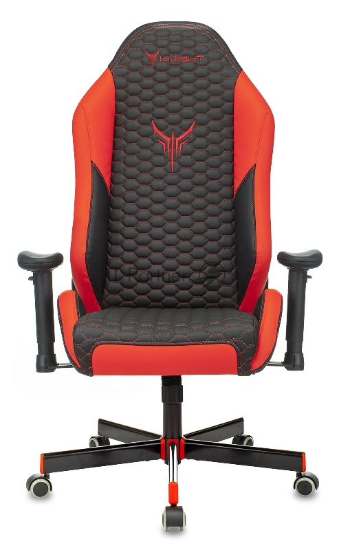 Кресло игровое Knight Neon черный/красный соты эко.кожа с подголов. крестовина металл