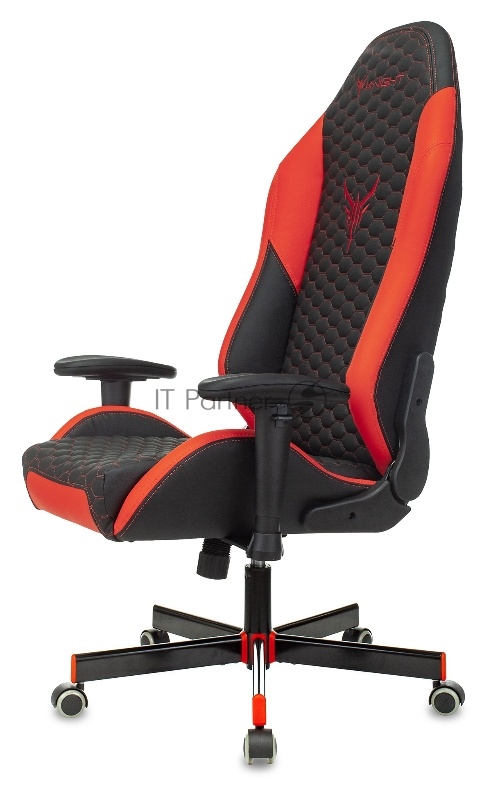 Кресло игровое Knight Neon черный/красный соты эко.кожа с подголов. крестовина металл