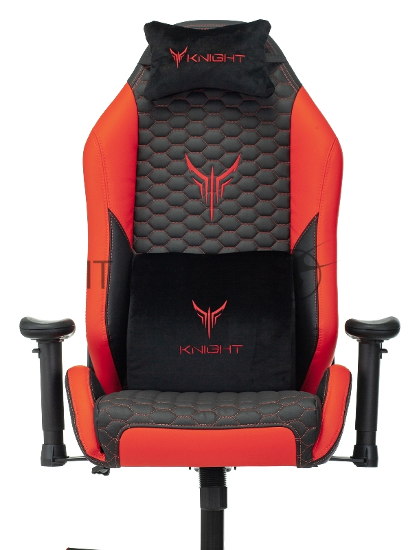 Кресло игровое Knight Neon черный/красный соты эко.кожа с подголов. крестовина металл