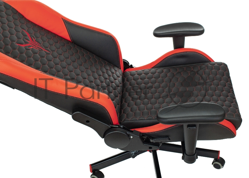 Кресло игровое Knight Neon черный/красный соты эко.кожа с подголов. крестовина металл