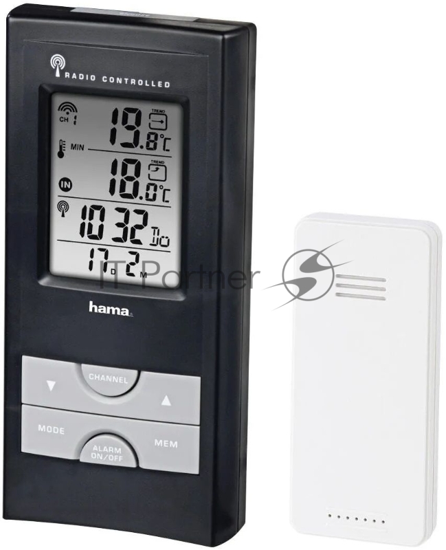 Погодная станция Hama EWS-165 черный/серебристый