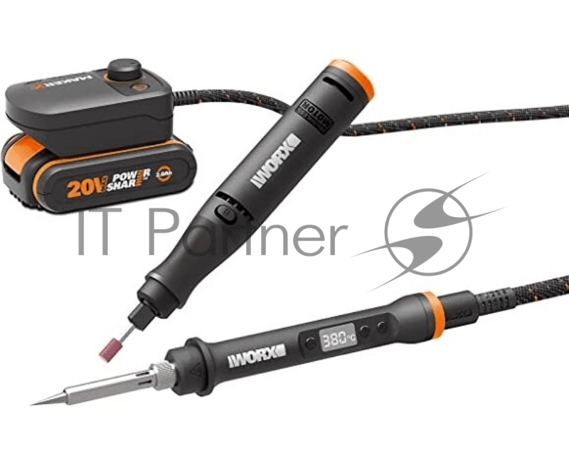 Комплект: Гравировальная машинка WX739.9 + Выжигатель WX744.9, 20В, 2Ач, адаптер, ЗУ, кейс