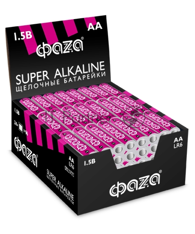 Элемент питания алкалиновый AA/LR6 1.2В Super Alkaline box-96 (уп.96шт) ФАZА 2854643