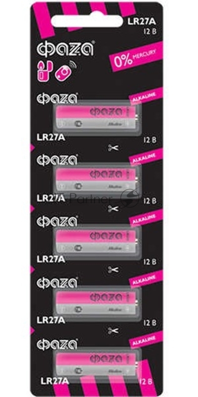 Элемент питания алкалиновый LR27A 12В для пультов сигнализаций Alkaline BL-5 (уп.5шт) ФАZА 5003279