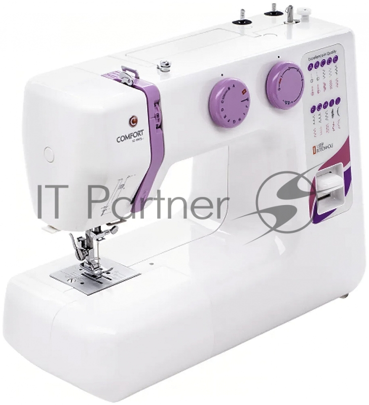 Швейная машина Comfort 17 Электромеханическая швейная машина включает в себя 18 швейных операций : рабочие, эластичные, декоративные, краеобметочные. Выполняет операцию обметования петли для пуговиц в автоматическом режиме . Свободный рукав облегчает