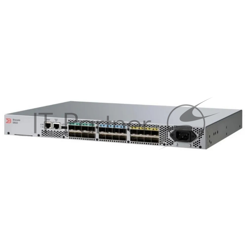 Коммутаторы Brocade G610S 24-port FC Switch, 8-port licensed, 8x 32Gb SWL SFP+, 1 PS, Rail Kit