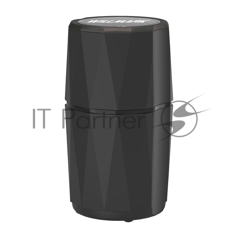 Кофемолка WILLMARK WCG-388 (200Вт, 100г., прозрачная крышка, ротационный нож) черный
