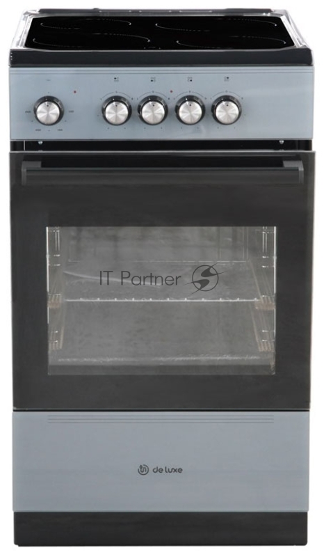 Плита Электрическая De Luxe 506004.14эс белый/черный стеклокерамика (без крышки)