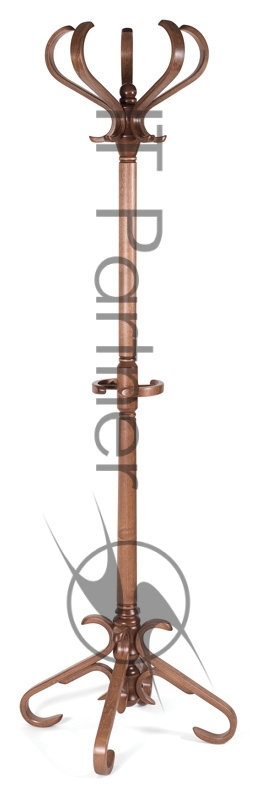 Вешалка напольная В 10Н коричневый основание ножки наконечники коричневый крючки двойные дерев.
