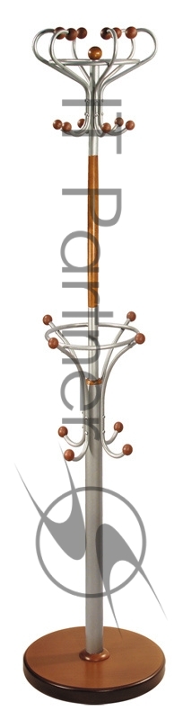 Вешалка напольная Д 4 коричневый основание круг крючки двойные дерев.